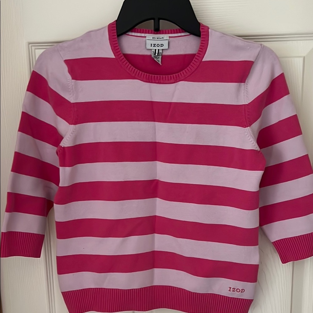 Izod Vibrant Pink Striped Sweater